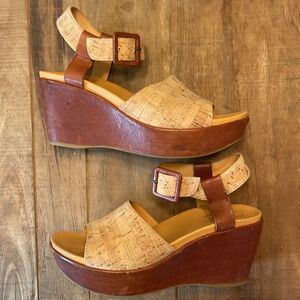 Kork-Ease Keirn Ankle Strap Platform Wedge Sandal - Natural Cork Size 9